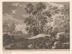 Christus en de Emmaüsgangers door Gabriel Perelle