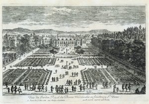 Uitzicht op de Jardin des Plantes in de 17e eeuw, door Perelle door Gabriel Perelle