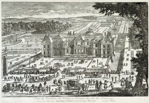Uitzicht op het kasteel van Vaux Le Visomte vanaf de ingangszijde - door Perelle, eind 17e eeuw