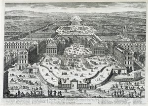 Uitzicht op de erehof van het Kasteel van Versailles