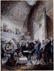 Inhuldiging van het amfitheater van de koninklijke chirurgieschool door koning Lodewijk XVI (14/09/1774) Parijs, Musee Carnavalet door Gabriel de Saint Aubin