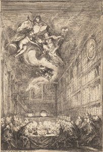Een Conferentie van Advocaten, 1776 door Gabriel de Saint Aubin