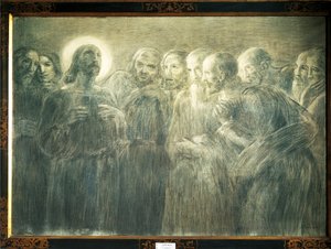 Christus onder de apostelen door Gaetano Previati