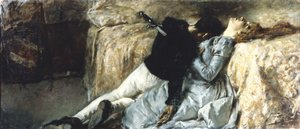 Paolo en Francesca, ca. 1887 door Gaetano Previati