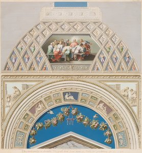 Lunet en gewelfveld met avondmaal. 1774 door Gaetano Savorelli