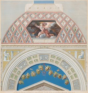 Lunet en gewelfveld met God scheidt licht en duisternis. 1774? door Gaetano Savorelli