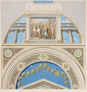 Lunet en gewelfveld met triomf van David door Gaetano Savorelli