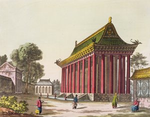 Het Europese paleis in Yuen-Ming-Yuan, illustratie uit Le Costume Ancien et Moderne door Giulio Ferrario, gepubliceerd ca. 1820-30