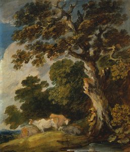 Boslandschap met vee en herder door Gainsborough Dupont