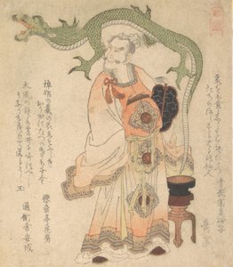 Chinese wijze die een draak oproept, ca. 1825 door Gakutei