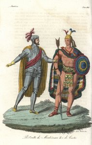 Hernán Cortés ontmoet Montezuma II in 1519