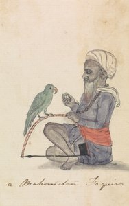 Een Mohammedaan met zijn papegaai door Gangaram Chintaman Tambat