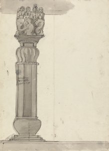 Tekening van een kolom uit Ekvera