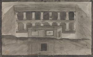 Tempelingang, Ellora door Gangaram Chintaman Tambat