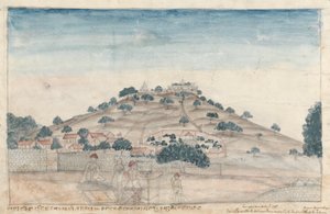 Uitzicht op Parbati, een Heuvel bij Poona Bezet door Tempels Bezocht door de Peshwa door Gangaram Chintaman Tambat