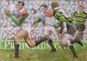 Rugbywedstrijd: Harlequins tegen Northampton, 1992