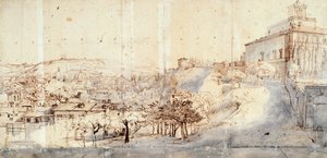 Villa Medici in Rome door Gaspar van Wittel