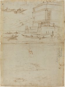 Studies van Lago Maggiore en de ingang van een palazzo