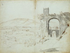 Uitzicht op Tivoli door Gaspar van Wittel