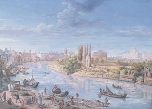 Uitzicht op Rome met Sint-Pieter en Castel Sant