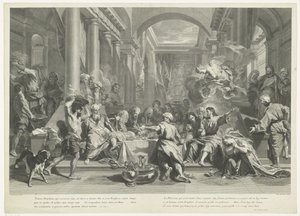 Christus in het huis van Simon de Farizeeër door Gaspard Duchange