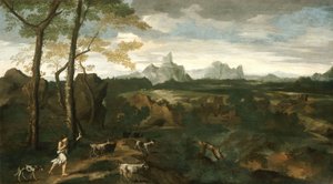 Landschap met een herder en geiten, ca. 1635