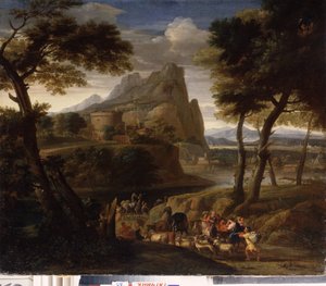 Landschap met karavaan