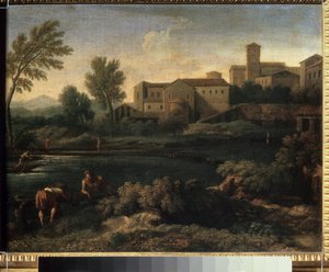 Uitzicht op een stad in de regio Lazio nabij Rome.