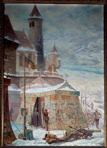 Oorlog van Bourgondië: De tent van Karel de Stoute bij het beleg van Nancy, schilderij