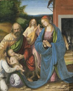 Detail van de Geboorte en Laatste Avondmaal, Polyptiek, 1511 (detail) door Gaudenzio Ferrari