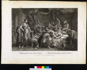 Andromache treurt om de dood van Hector, gegraveerd door Domenico Cunego, 1764 door Gavin after Hamilton