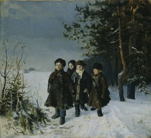 Terug van school, 1884