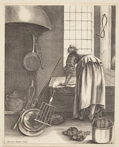 Een vrouw die schoonmaakt