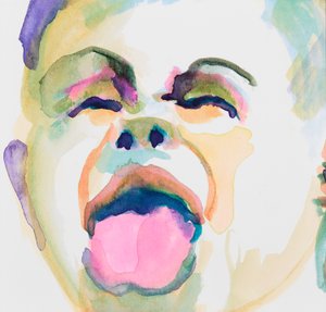 Yah Boo Sucks to You (aquarel op papier) door Genevieve French
