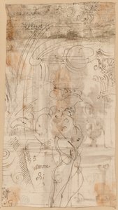 Een Architectonische Studie met een Atlantid door Genoese 17th Century