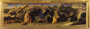 Vlucht naar Egypte (Predella van de Aanbidding der Wijzen, Pala Strozzi) door Gentile da Fabriano