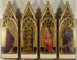 Vier Heiligen van het Quaratesi Polyptych: Maria Magdalena, St. Nicolaas, St. Johannes de Doper en St. Joris, 1425