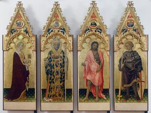 Vier heiligen van Quaratesi Polyptiek, Sint Maria Magdalena, Sint Nicolaas van Bari, Sint Johannes de Doper en Sint Joris