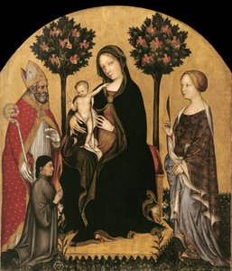 Maria met het Kind op de troon, heiligen en een schenker door Gentile da Fabriano