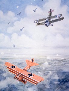 De Laatste Vlucht van Kapitein Baron von Richthofen, ca. 1920 door Geoffrey (after) Watson