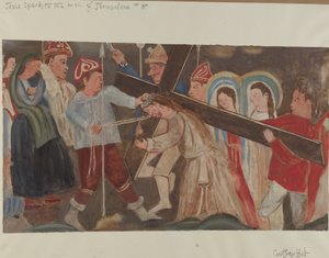 Station van het Kruis nr. 8: Jezus spreekt tot de vrouwen van Jeruzalem, ca. 1936