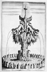 Fontein met hondontwerp, 1664 door Georg Andreas Bockler