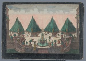 Gezicht op een cipressentuin te Constantinopel door Georg Balthasar Probst (possibly)