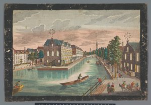 Gezicht op het Magazijn de Geer te Delft door Georg Balthasar Probst (possibly)