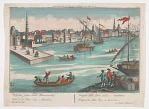 Gezicht op de Ooster Oude Hoofdpoort te Rotterdam door Georg Balthasar Probst