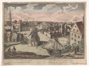 Gezicht op de Schalkwijker Poort te Haarlem door Georg Balthasar Probst
