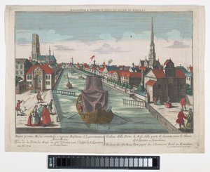 Gezicht op de Wester Oude Hoofdpoort en de Ooster Oude Hoofdpoort te Rotterdam