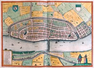 Kampen en de rivier de Ysel, Nederland - in 