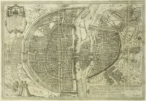 Stadsplan van Parijs, 1572