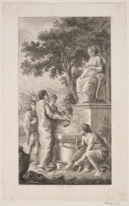 Illustratie met offerscène door Georg Christian Schule